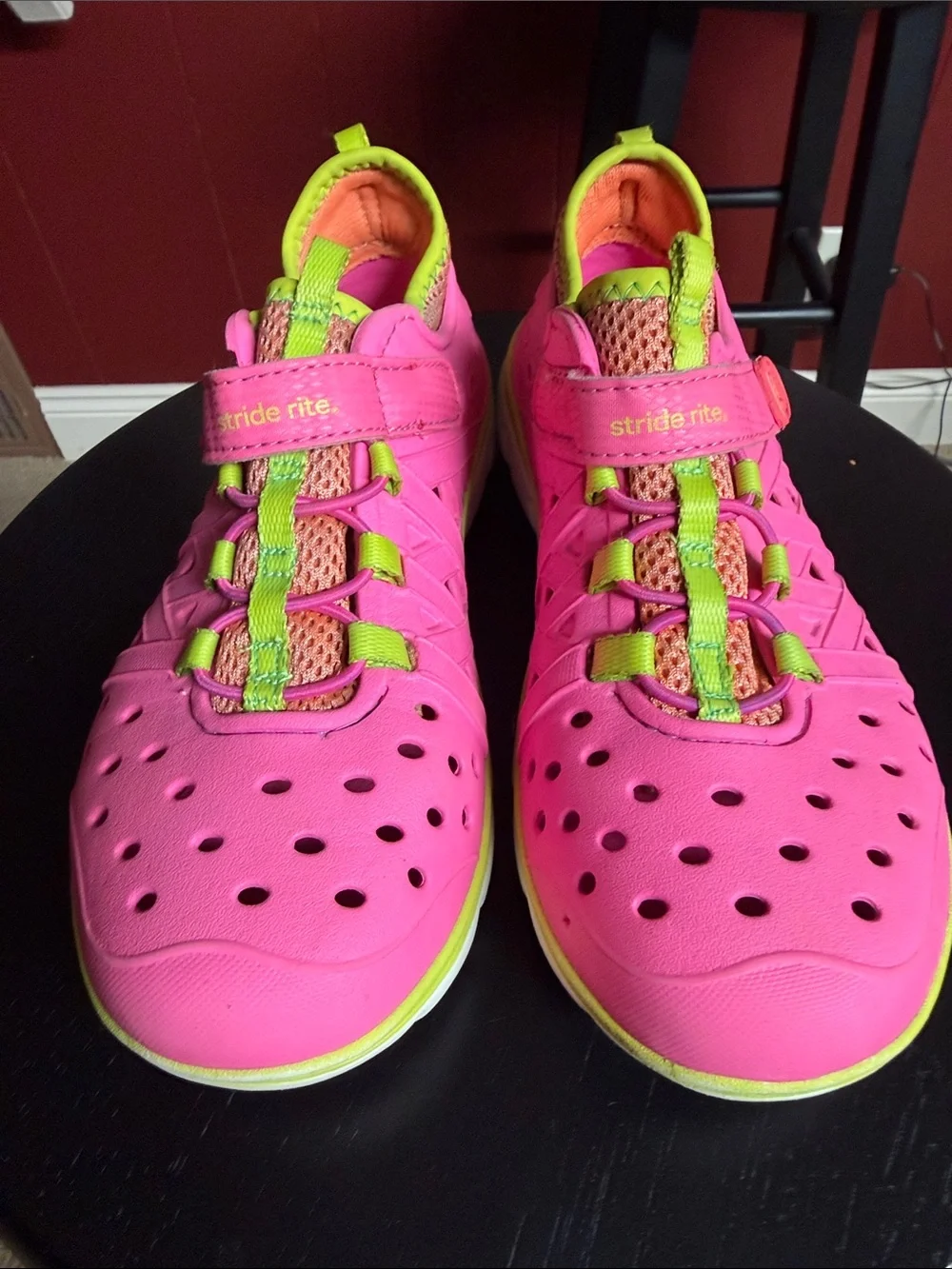 Stride Rite Kids' Pink and Neon Green Water Shoes